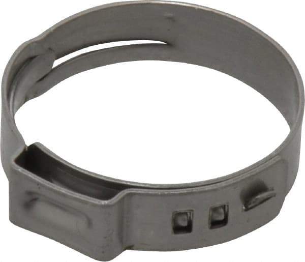 Oetiker - Stepless Ear Clamp - 1" Noml Size, 10mm Inner Width, 7mm Wide x 0.6mm Thick, Stainless Steel - USA Tool & Supply