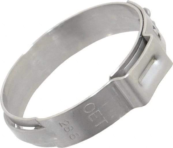 Oetiker - Stepless Ear Clamp - 1-1/8" Noml Size, 10mm Inner Width, 7mm Wide x 0.6mm Thick, Stainless Steel - USA Tool & Supply