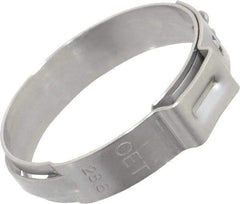 Oetiker - Stepless Ear Clamp - 1-1/8" Noml Size, 10mm Inner Width, 7mm Wide x 0.6mm Thick, Stainless Steel - USA Tool & Supply