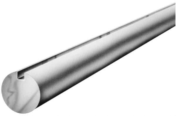 Made in USA - 15mm Diam, 1500mm Long, 1045 Steel Keyed Round Linear Shafting - 5mm Key - USA Tool & Supply