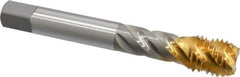 OSG - 3/4-10 UNC 4 Flute 2B Modified Bottoming Spiral Flute Tap - Vanadium High Speed Steel, TiN Finish, 125mm OAL, Right Hand Flute, Right Hand Thread - USA Tool & Supply