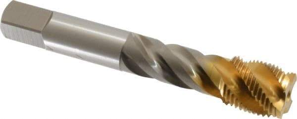 OSG - 3/4-16 UNF 4 Flute 2B Modified Bottoming Spiral Flute Tap - Vanadium High Speed Steel, TiN Finish, 110mm OAL, Right Hand Flute, Right Hand Thread - USA Tool & Supply