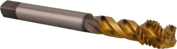 OSG - M14x2.00 Metric Coarse 3 Flute 6H Modified Bottoming Spiral Flute Tap - Vanadium High Speed Steel, TiN Finish, 110mm OAL, Right Hand Flute, Right Hand Thread - USA Tool & Supply