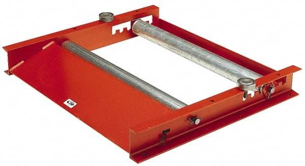 Made in USA - 28 Inches Max Width Reel Winder Roller Stand - 1,500 Lbs. Load Limit, 1 Reel Limit, 28 Inches Long x 31-1/2 Inches Wide x 4 Inches High, Structural Channel Frame with 6 Roller Positions - USA Tool & Supply