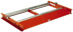 Made in USA - 48 Inches Max Width Reel Winder Roller Stand - 3,000 Lbs. Load Limit, 2 Reel Limit, 28 Inches Long x 52 Inches Wide x 4 Inches High, Structural Channel Frame with 6 Roller Positions - USA Tool & Supply