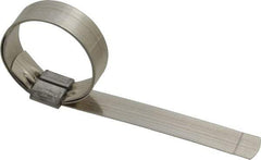 IDEAL TRIDON - 1-1/2" ID, Grade 201, Stainless Steel Preformed J-Type Clamp - 5/8" Wide x 0.03" Thick - USA Tool & Supply