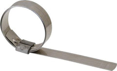 IDEAL TRIDON - 1-3/4" ID, Grade 201, Stainless Steel Preformed J-Type Clamp - 5/8" Wide x 0.03" Thick - USA Tool & Supply