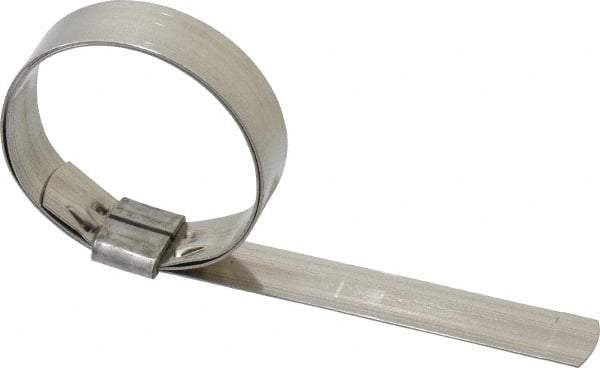 IDEAL TRIDON - 2" ID, Grade 201, Stainless Steel Preformed J-Type Clamp - 5/8" Wide x 0.03" Thick - USA Tool & Supply