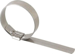 IDEAL TRIDON - 2-1/4" ID, Grade 201, Stainless Steel Preformed J-Type Clamp - 5/8" Wide x 0.03" Thick - USA Tool & Supply