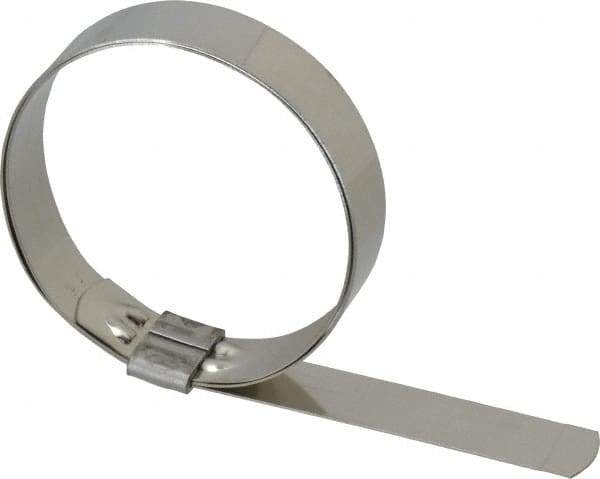 IDEAL TRIDON - 3" ID, Grade 201, Stainless Steel Preformed J-Type Clamp - 3/4" Wide x 0.03" Thick - USA Tool & Supply