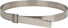 IDEAL TRIDON - 7" ID, Grade 201, Stainless Steel Preformed J-Type Clamp - 3/4" Wide x 0.03" Thick - USA Tool & Supply