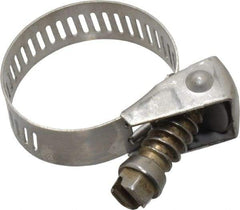 IDEAL TRIDON - SAE Size 12, 1/2 to 1-1/4" Diam, Stainless Steel Quick Release Worm Drive Clamp - 1/2" Wide, Material Grade 301, Series 550 - USA Tool & Supply