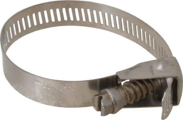 IDEAL TRIDON - SAE Size 28, 1 to 2-1/4" Diam, Stainless Steel Quick Release Worm Drive Clamp - 1/2" Wide, Material Grade 301, Series 550 - USA Tool & Supply