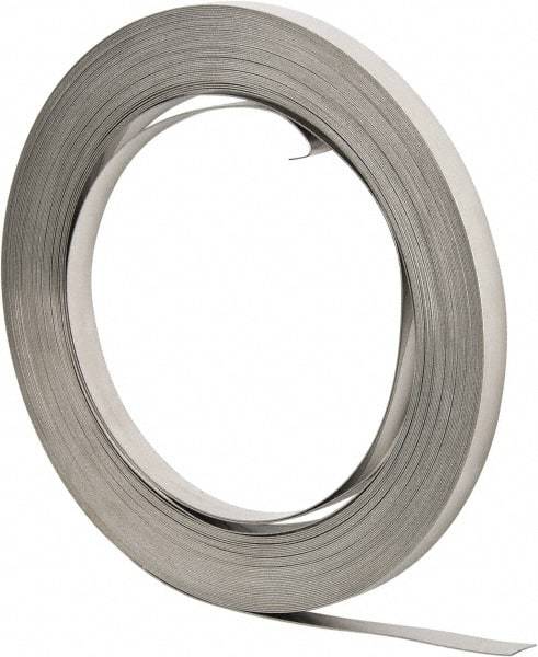 IDEAL TRIDON - Grade 201, Stainless Steel Banding Strap Roll - 5/8" Wide x 0.03" Thick - USA Tool & Supply