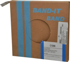 Made in USA - Grade 200 to 300, Stainless Steel Banding Strap Roll - 5/8" Wide x 0.015" Thick - USA Tool & Supply