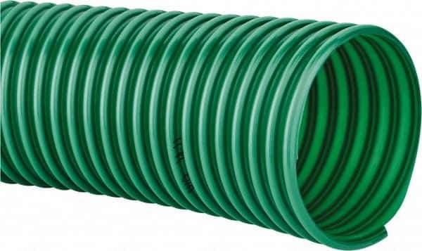 Continental ContiTech - 6" ID, 5 Hg Vac Rating, PVC Vacuum & Duct Hose - 100' Long, Metallic Green, 10" Bend Radius, 15 to 150°F - USA Tool & Supply