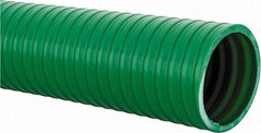 Continental ContiTech - 15 to 150°F, 2" Inside x 2.31" Outside Diam, PVC Liquid Suction & Discharge Hose - Green, 100' Long, 79 psi Working Pressure - USA Tool & Supply