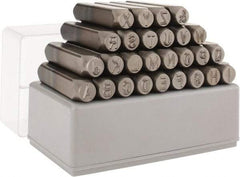 C.H. Hanson - 27 Piece, 5/16" Character Steel Stamp Set - Letters, Heavy Duty - USA Tool & Supply