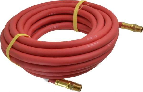 Continental ContiTech - 1/4" ID x 0.527" OD 25' Long Multipurpose Air Hose - MNPT x MNPT Ends, 250 Working psi, -40 to 190°F, 1/4" Fitting, Red - USA Tool & Supply