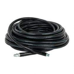 Continental ContiTech - 100' Long, 3/8" Fitting, Swivel Fitting, 0 to 250°F, Synthetic Rubber High Temp & High Pressure Hose - 3/8" Inside x 0.693" Outside Diam, Black, 3,000 psi - USA Tool & Supply
