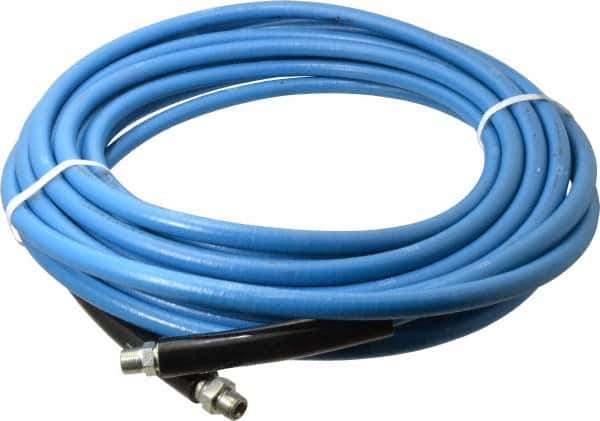 Continental ContiTech - 50' Long, 3/8" Fitting, Swivel Fitting, 0 to 250°F, Synthetic Rubber High Temp & High Pressure Hose - 3/8" Inside x 0.693" Outside Diam, Blue, 3,000 psi - USA Tool & Supply