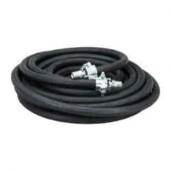 Continental ContiTech - 50' Long, 1/2" Fitting, Male NPT Fitting, -40 to 450°F, Synthetic Rubber High Temp & High Pressure Hose - 1/2" Inside x 1-1/16" Outside Diam, Black, 250 psi - USA Tool & Supply