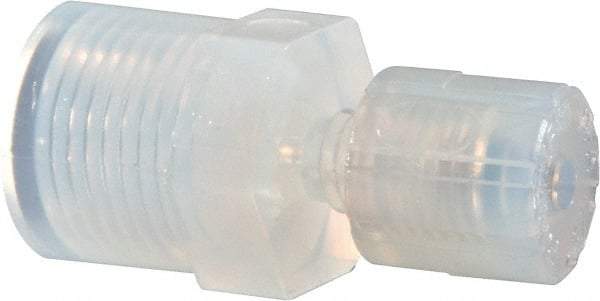 NewAge Industries - 1/8" Tube OD, PFA PTFE Plastic Compression Tube Female Connector - 1/4 NPT Pipe, 500°F Max, 1/4 Thread - USA Tool & Supply