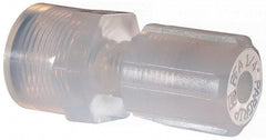 NewAge Industries - 1/4" Tube OD, PFA PTFE Plastic Compression Tube Female Connector - 3/8 NPT Pipe, 500°F Max, 3/8 Thread - USA Tool & Supply