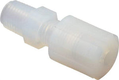 NewAge Industries - 1/4" Tube OD, PFA PTFE Plastic Compression Tube Male Connector - 1/4 NPT Pipe, 500°F Max, 1/4 Thread - USA Tool & Supply