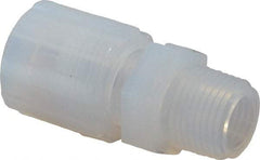 NewAge Industries - 3/8" Tube OD, PFA PTFE Plastic Compression Tube Male Connector - 3/8 NPT Pipe, 500°F Max, 3/8 Thread - USA Tool & Supply