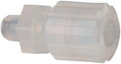 NewAge Industries - 1/2" Tube OD, PFA PTFE Plastic Compression Tube Male Connector - 1/4 NPT Pipe, 500°F Max, 1/4 Thread - USA Tool & Supply