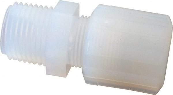 NewAge Industries - 1/2" Tube OD, PFA PTFE Plastic Compression Tube Male Connector - 1/2 NPT Pipe, 500°F Max, 1/2 Thread - USA Tool & Supply