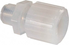 NewAge Industries - 3/4" Tube OD, PFA PTFE Plastic Compression Tube Male Connector - 1/2 NPT Pipe, 500°F Max, 1/2 Thread - USA Tool & Supply