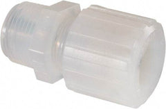 NewAge Industries - 3/4" Tube OD, PFA PTFE Plastic Compression Tube Male Connector - 3/4 NPT Pipe, 500°F Max, 3/4 Thread - USA Tool & Supply