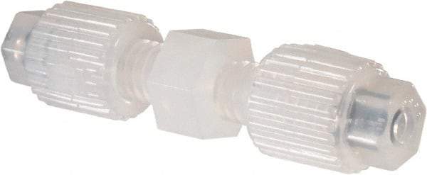 NewAge Industries - 1/8" Tube OD, PFA PTFE Plastic Compression Tube Union - 500°F Max - USA Tool & Supply