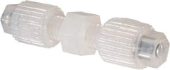 NewAge Industries - 1/8" Tube OD, PFA PTFE Plastic Compression Tube Union - 500°F Max - USA Tool & Supply