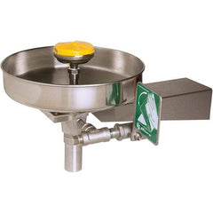 Haws - 15" Wide x 13" High, Wall Mount, Stainless Steel Bowl, Eye & Face Wash Station - 13" Inlet, 3.7 GPM Flow Rate - USA Tool & Supply