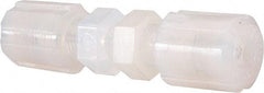 NewAge Industries - 1/4" Tube OD, PFA PTFE Plastic Compression Tube Bulkhead Union - 500°F Max - USA Tool & Supply