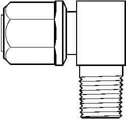 NewAge Industries - 3/4" Tube OD, PFA PTFE Plastic Compression Tube Male Elbow - 3/4 NPT Pipe, 500°F Max, 3/4 Thread - USA Tool & Supply