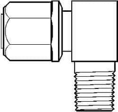 NewAge Industries - 3/8" Tube OD, PFA PTFE Plastic Compression Tube Male Elbow - 1/8 NPT Pipe, 500°F Max, 1/8 Thread - USA Tool & Supply