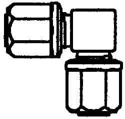 NewAge Industries - 1/8" Tube OD, PFA PTFE Plastic Compression Tube Union Elbow - 500°F Max - USA Tool & Supply