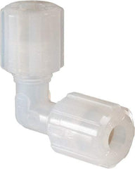 NewAge Industries - 3/8" Tube OD, PFA PTFE Plastic Compression Tube Union Elbow - 500°F Max - USA Tool & Supply