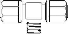 NewAge Industries - 1/2" Tube OD, PFA PTFE Plastic Compression Tube Male Branch Tee - 1/4 NPT Pipe, 500°F Max, 1/4 Thread - USA Tool & Supply