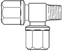 NewAge Industries - 1/2" Tube OD, PFA PTFE Plastic Compression Tube Male Run Tee - 1/4 NPT Pipe, 500°F Max, 1/4 Thread - USA Tool & Supply