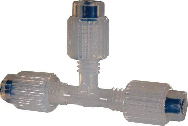 NewAge Industries - 1/8" Tube OD, PFA PTFE Plastic Compression Tube Union Tee - 500°F Max - USA Tool & Supply