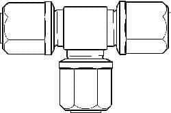 NewAge Industries - 3/4" Tube OD, PFA PTFE Plastic Compression Tube Union Tee - 500°F Max - USA Tool & Supply