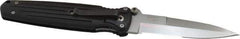 Gerber - 3-3/4" Blade, 8-3/4" OAL, Partially Serrated Double Bevel Folding Knife - 5" Closed Length, Glass-Filled Nylon, 1 Blade, 1 Edge, Pocket Clip - USA Tool & Supply