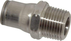 Legris - 3/8" Outside Diam, 3/8 NPT, Stainless Steel Push-to-Connect Male Connector - 435 Max psi, Tube to Male NPT Connection, FKM O-Ring - USA Tool & Supply