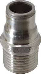 Legris - 1/2" Outside Diam, 1/2 NPT, Stainless Steel Push-to-Connect Male Connector - 435 Max psi, Tube to Male NPT Connection, FKM O-Ring - USA Tool & Supply