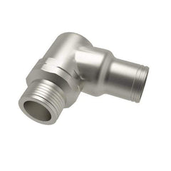 Legris - 1/4" Outside Diam, 1/8 NPT, Stainless Steel Push-to-Connect Male Elbow - 290 Max psi, Tube to Male NPT Connection, FKM O-Ring - USA Tool & Supply